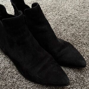 Cole Haan Black Suede Pointed Toe Ankle Booties